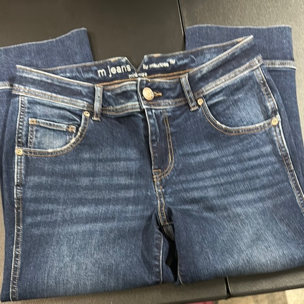 Maurices Dark Blue Mid-Rise Ankle Jeans